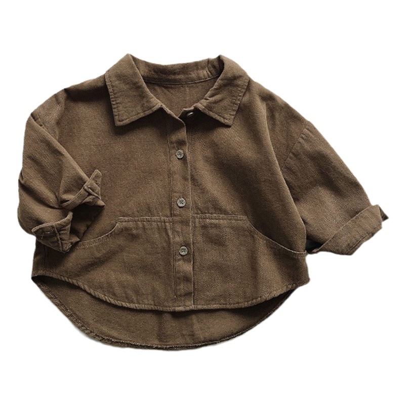 Camisa de los muchachos estilo coreano otoño nuevas niñas primavera y otoño versátil camisa casual bebé niños camisa abrigo moda