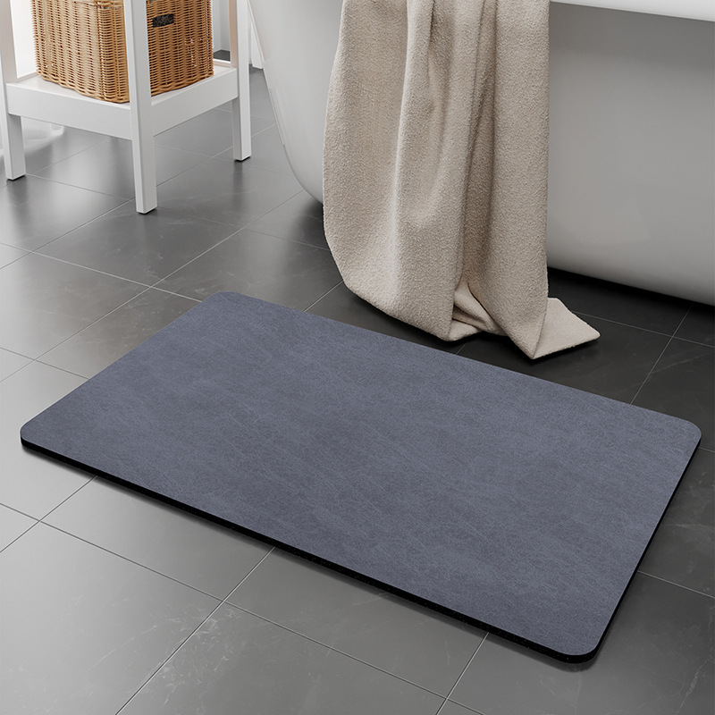 Minimal cojín de baño absorbente, alfombra de suelo antideslizante, alfombra de barro de diatomeas suave en la puerta del baño