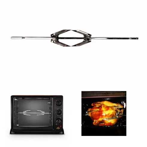 现款通用加厚电烤箱烤叉 国内外烤箱配件 家用旋转不锈钢鸡烤叉