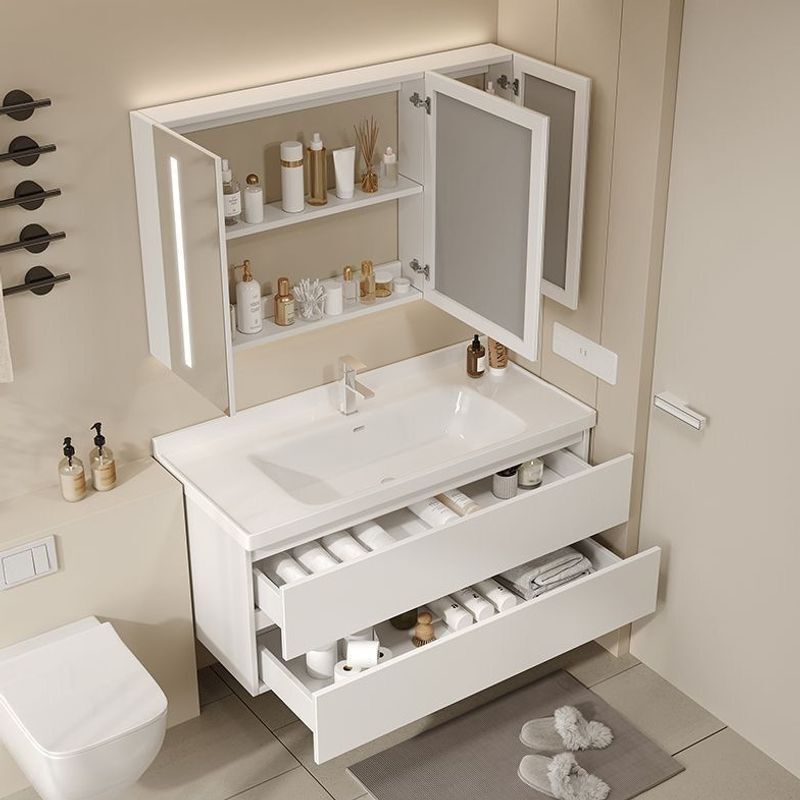 Bathroom sink and vanity cabinet set, modern minimalist floor-standing washbasin and sink cabinet combination