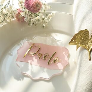 Caifan Cross-Border New Product Wavy Transparent Table Number Acrylic Mirror Wedding Party Table Card Wavy DIY Card