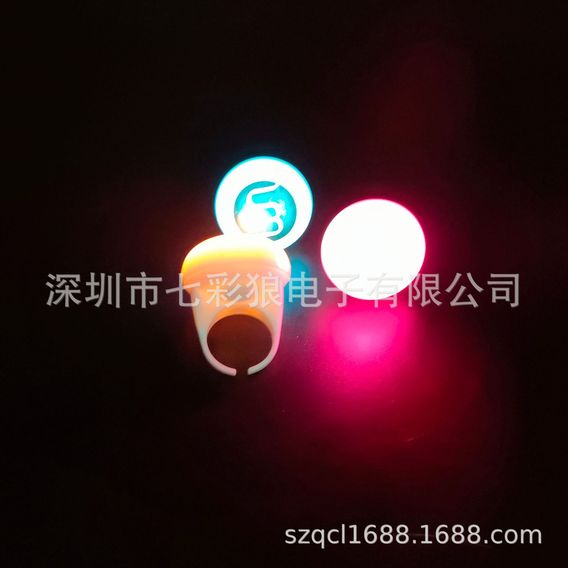 Luz de dedo personalizada LED circular anillo flash colorido programa de fiesta de cumpleaños para ayudar al concierto anillo luminoso