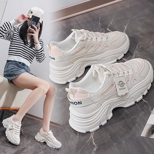 Ins Trendy K-Style New Dad Shoes for Women 2024 Autum Student Sports and Casual Shoes Mesh Breathable Heightening Fb-03