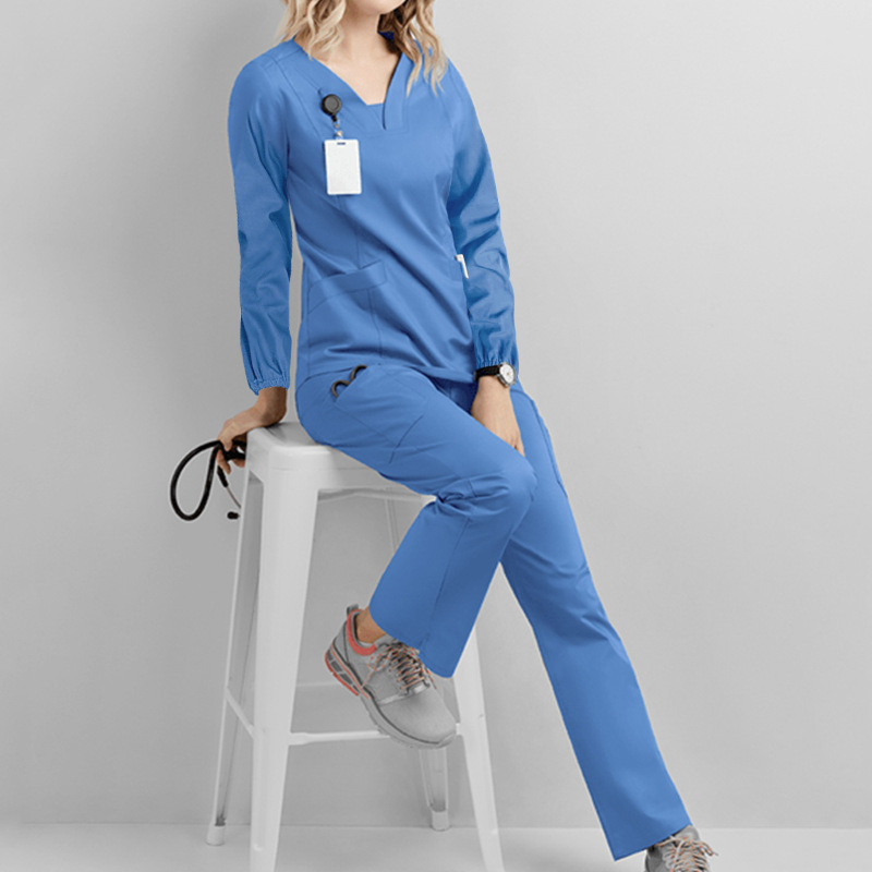 アマゾン手洗い服セット秋冬手術服ブラシ長袖手術服隔離服作業服|undefined