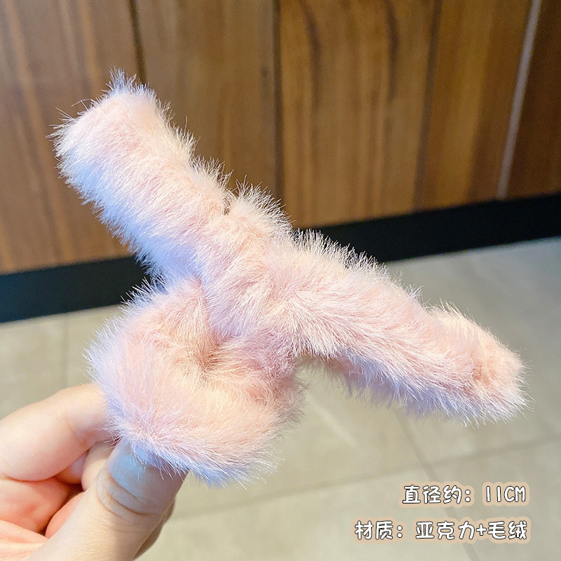 韩式大号鲨鱼夹夏季新款女发饰奶咖色后脑勺发卡抓夹批发|undefined