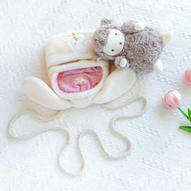 可爱小羊小兔公仔背包套装生日礼物女生毛绒玩具安抚布娃娃玩偶包