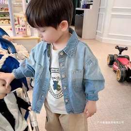 男童衬衫长袖外套2025春秋新款中小童牛仔衬衫宝宝牛仔薄外套其他