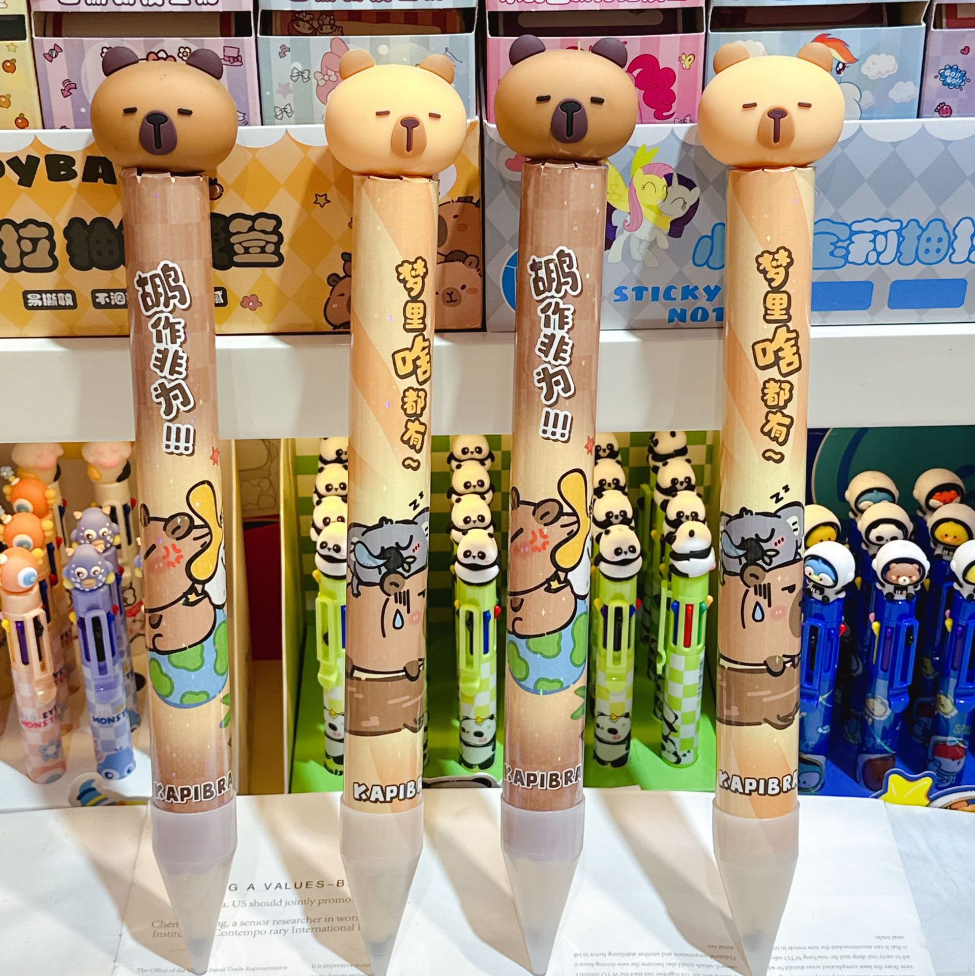 Nuevo Capibara en forma de lápiz grande en línea encantador lápiz de dibujos animados número uno lápiz creativo lápiz gigante