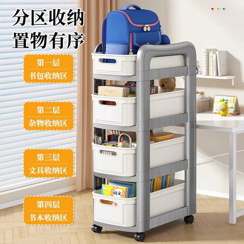 School Bag Storage Rack Removable Household Multi-Layer Trolley Floor-Standing Table with Wheels for Book Storage Rack School Bag Storage Rack Removable Household Multi-Layer Trolley Floor-Standing Table with Wheels for Book Storage Rack