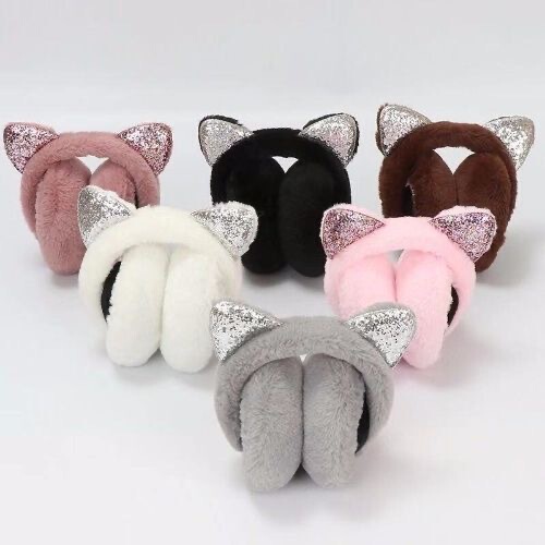 Factory Direct Sale Winter Ear Muffs Ear Protection Cover for Women Plush Ear Masks Student Cute Cartoon Kitten Ear Ear Warmers