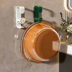 Retractable washbasin hook artifact bathroom toilet storage rack no punching wall-mounted washbasin storage shelf