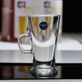 乐美雅艾尔钢化玻璃把杯耐高温 咖啡杯带把手 果汁奶茶杯牛奶杯