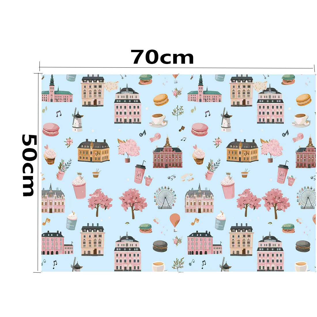 Cuento de hadas francés papel de embalaje de París Torre Eiffel elemento macaron sistema encantador adecuado para el embalaje de regalos de vacaciones image 8