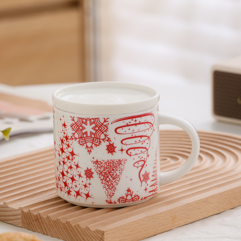 Taza de Navidad de la ciudad caja de regalo taza plegable con tapa taza de marca de regalo de Navidad al por mayor