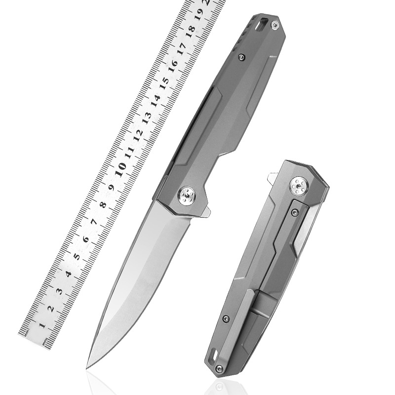 高硬度多功能水果小刀钛合金折刀户外随身防身折叠刀钛柄折星河