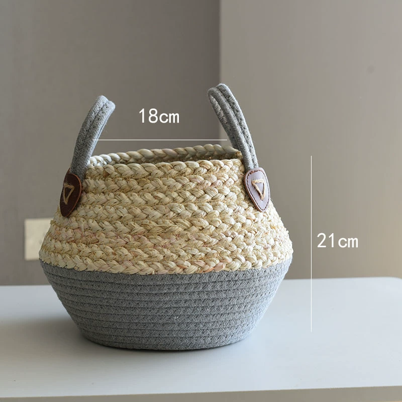 Соломенная корзина, цветочный горшок, лампа для растений, плетеная сумка, украшения