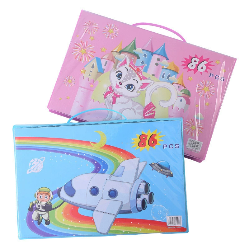 Детский набор, кисть для рисования, акварель, творческие мелки, подарок на день рождения, 86 предметов