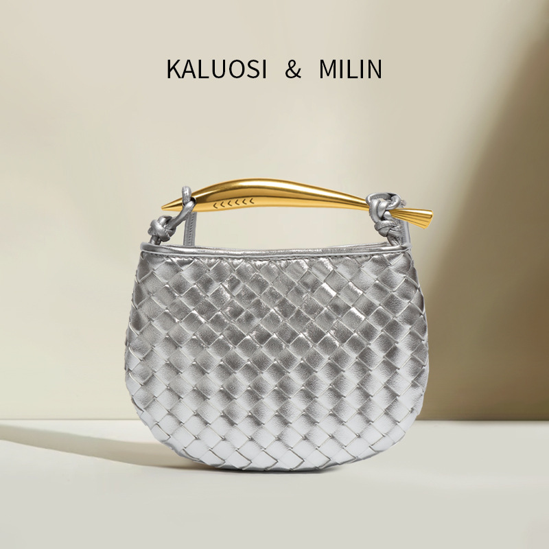 Niche Design Mini Woven Sardine Bag All-match Fashionable Shoulder Crossbody Bag Textured Fashionable Metal Handbag Niche Design Mini Woven Sardine Bag All-match Fashionable Shoulder Crossbody Bag Textured Fashionable Metal Handbag