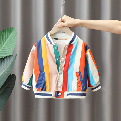 2761 Boys Spring and Autumn Jackets New Children's Internet Celebrity Jackets Fashionable Tops Baby Handsome Street Baseball Uniform Trendy