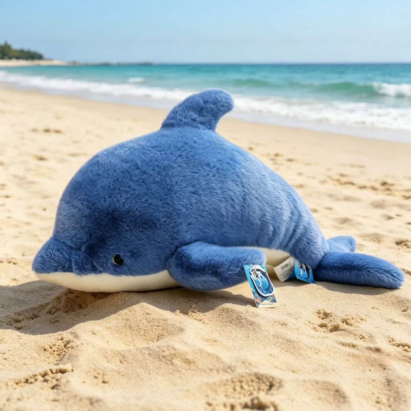 Authentic Beiyangyang Cute Lying Elastic Ocean Animal Plush Toys: Dolphin, Shark, Whale Dolls Authentic Beiyangyang Cute Lying Elastic Ocean Animal Plush Toys: Dolphin, Shark, Whale Dolls