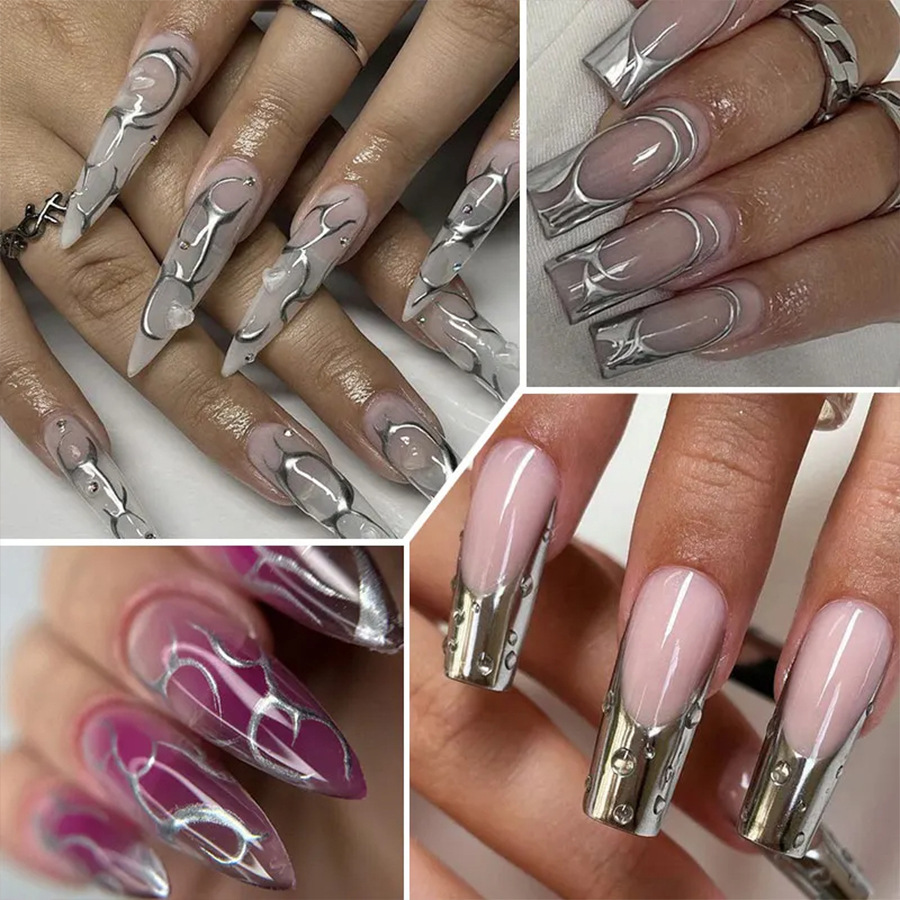 Gel de Dibujo de Metal para Uñas 5ml Secado Refuerzo para Salón de Uñas