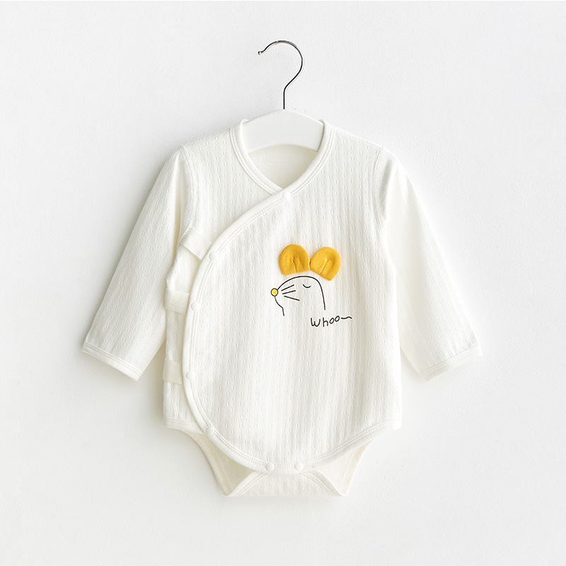 Mameluco para bebé de primavera, otoño y verano, de algodón puro, manga larga, triangular, ropa para recién nacidos, unisex, mono para bebé