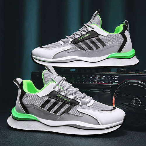 Men's sports shoes spring new running shoes fashionable men's casual trendy shoes men's fly woven breathable casual men's shoes