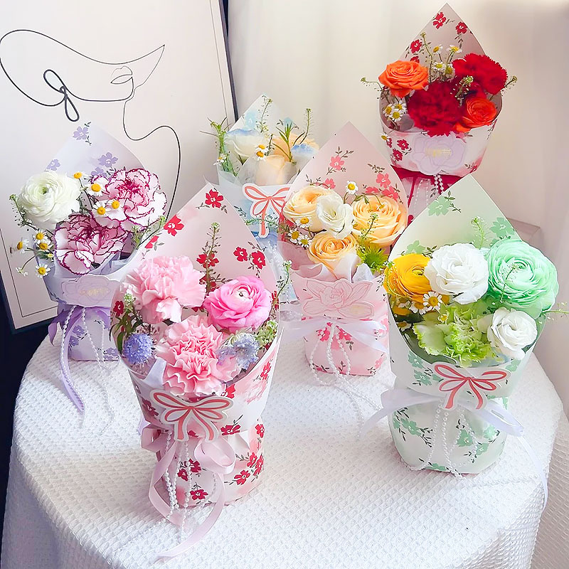 母亲节花束包装纸春日碎花包花纸防水加厚膜小花手工 diy包花材料