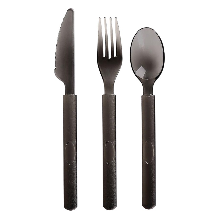 Translucent Plastic Fork and Spoon, Disposable Watermelon Scooping Spoon, American-Style Knife and Fork, Thickened Handle, Premium Spoon and Knife