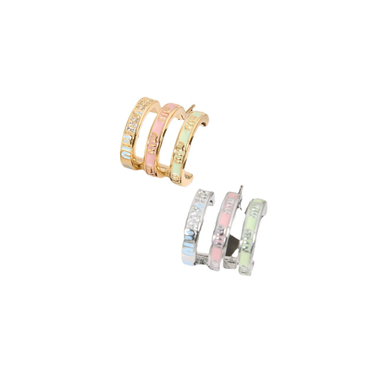 Set, small sophisticated earrings, simple and elegant design, high-quality style, 2024 years, internet celebrity