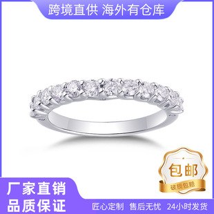 Cross-Border Hot Selling Stacked Style Personalized Fashion Trend S925 Sterling Silver Inlaid Moissanite Ring Source Manufacturer Wholesale