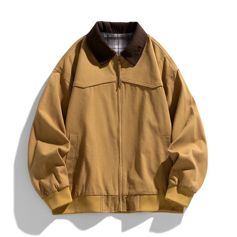 Foreign Trade Cross-Border Wholesale American Workwear Washed Retro Lapel Jacket Loose Fashion Trendy Casual Jacket Foreign Trade Cross-Border Wholesale American Workwear Washed Retro Lapel Jacket Loose Fashion Trendy Casual Jacket