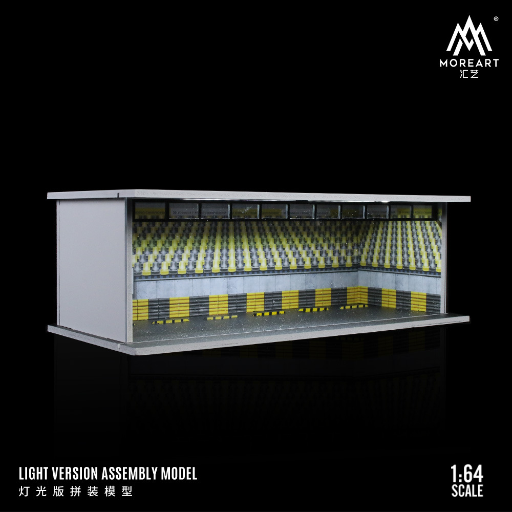 Escena 1:64 garaje de estacionamiento subterráneo modificado RV modelo de coche caja a prueba de polvo con montaje de luz LED