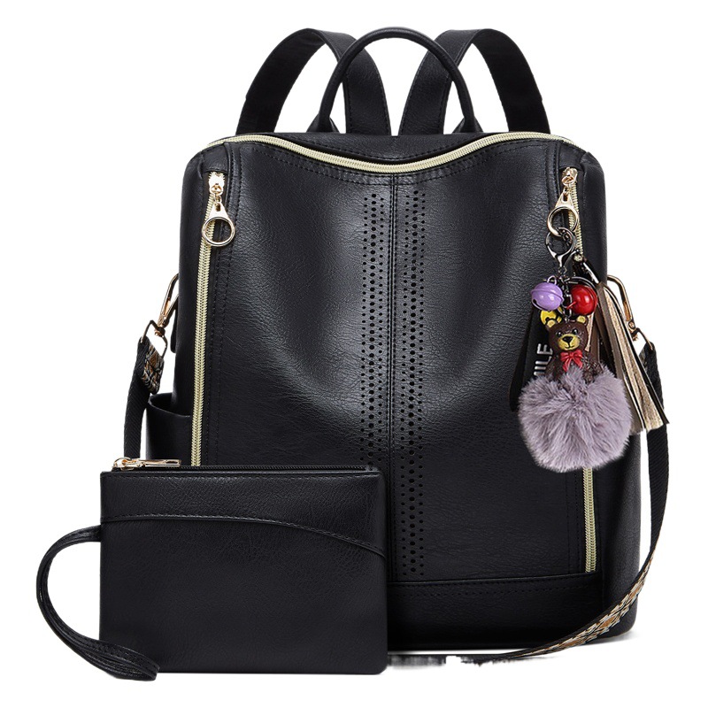 Cross-Border Women's Backpack 2026 Spring/Summer Korean Style Casual Soft Leather Bag Women's Backpack Versatile Shoulder Bag Manufacturer