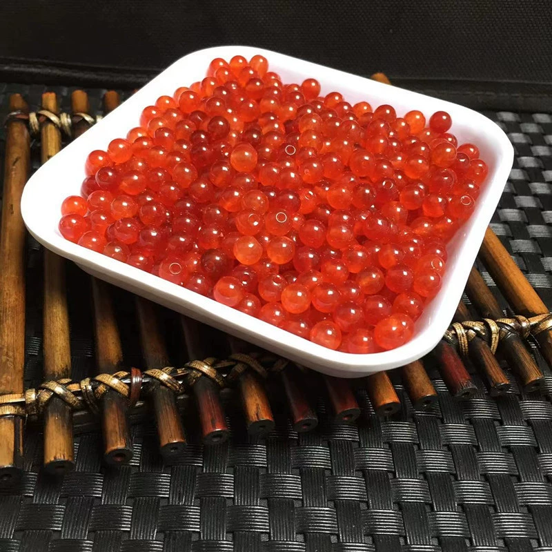 Круглые бусы из кварца и jadе, красные аксессуары, 6 мм