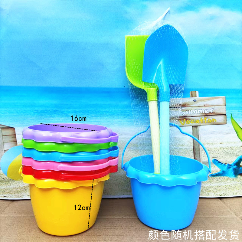 Juguetes de playa para niños al por mayor pala y set de barril castillo caricatura barril costera herramientas de excavación de arena parques puestos