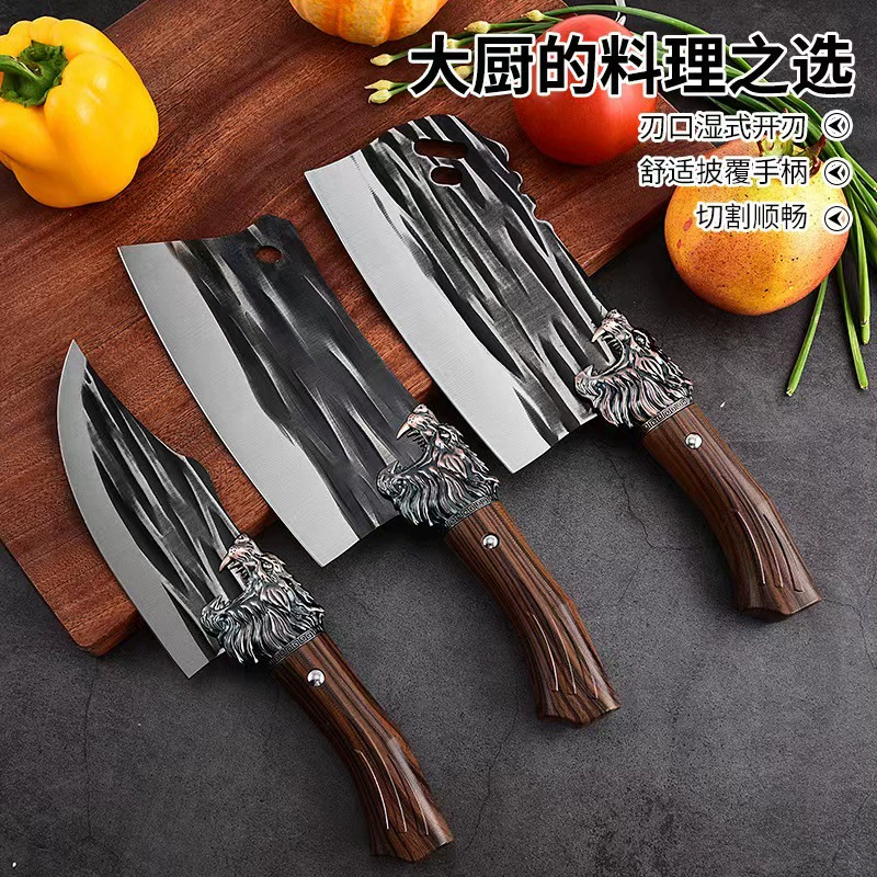Долговечный кованый кухонный нож из нержавеющей стали, кухонный инструмент домашнего использования, нож с обрезкой, двухразовый острый поварской нож, оптовая продажа