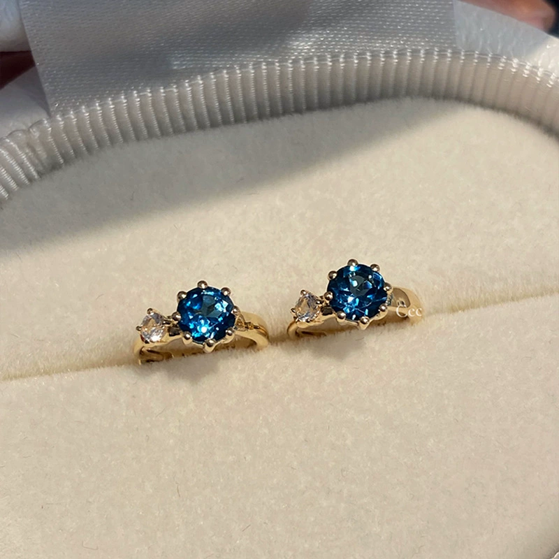 Серебряная игла, японские маленькие серьги «Гранат»