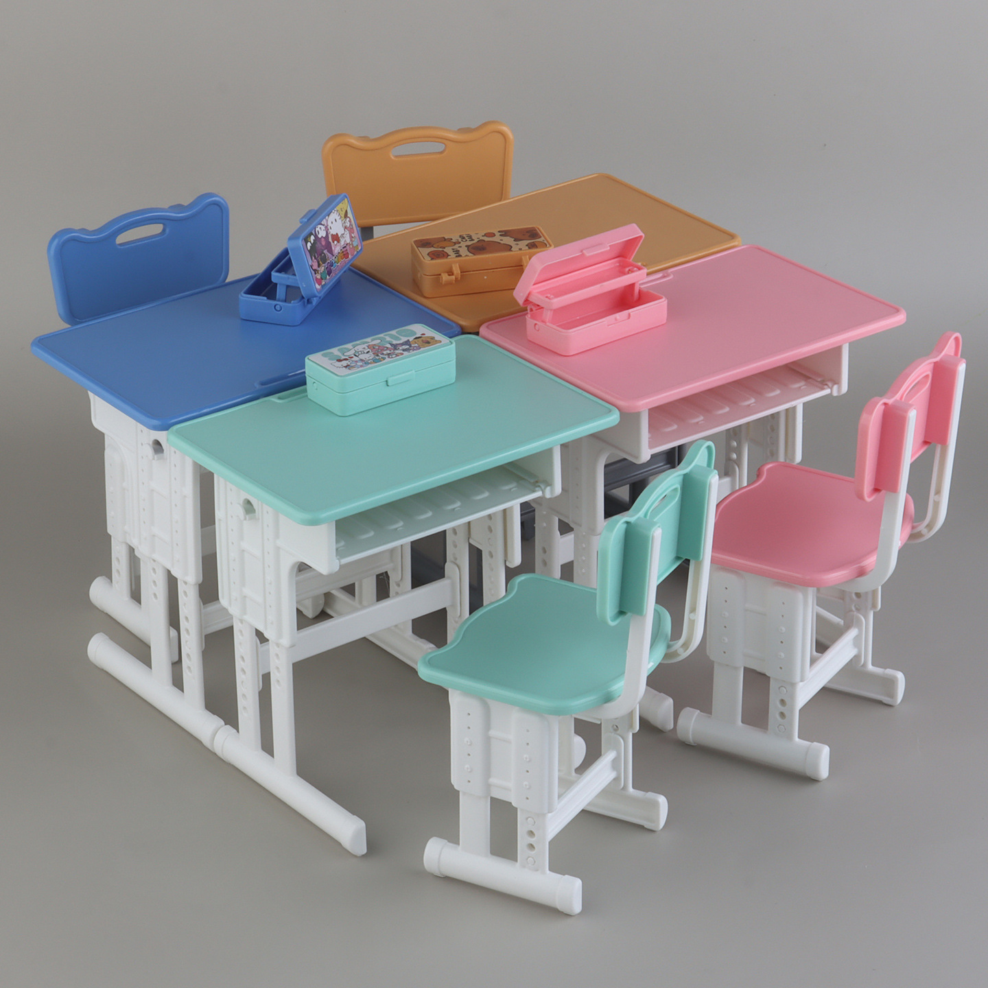 children Mini Desk desk Miniature re-ment simulation Book textbook Stationery Pencil box Learning table parts