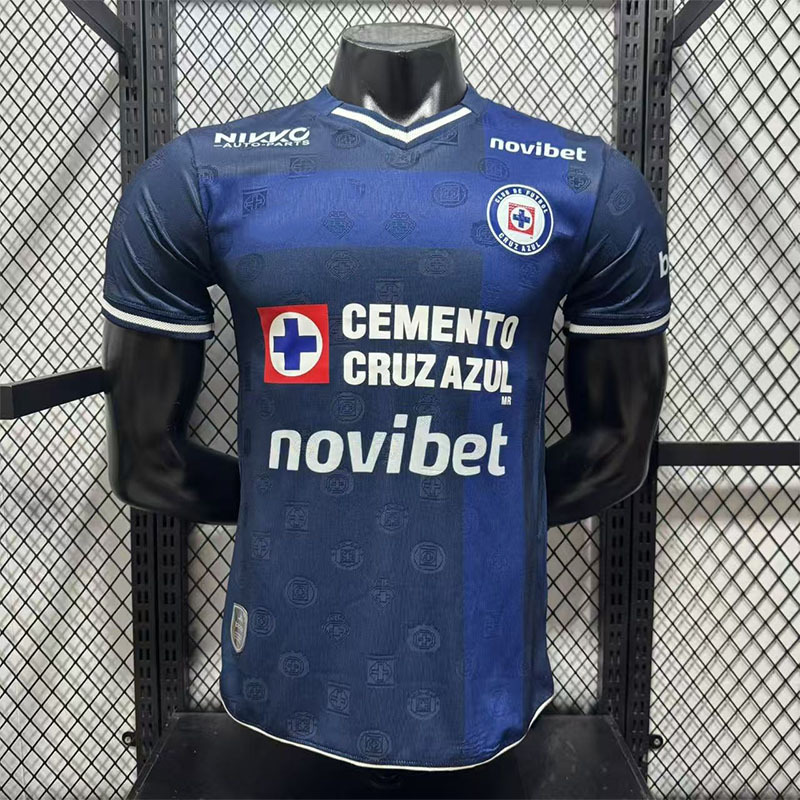 2627 Mexican League Club Blue Cross Jersey Men's and Women's Second Away Training Football Uniform Adult Player Version
