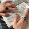 Retro ethnic brand advanced design ring, European style, ethnic style, with gem, trend of season