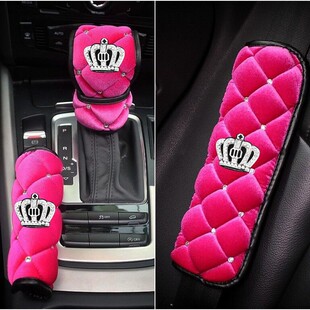 Car interior supplies plush diamond four seasons universal car hand brake gear gear seat belt shoulder guard