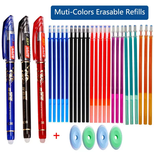 Color Erasable Gel Pen 0.5mm refill red blue black purple hot Erasable ballpoint pen refill grinding erasable cross-border