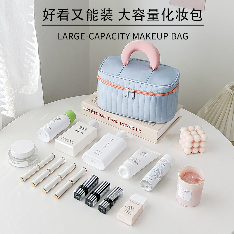 ドーパミンカラーメイクアップバッグ大容量ポータブル女性のポータブル防水トイレタリーバッグホリデーギフトバッグ|undefined