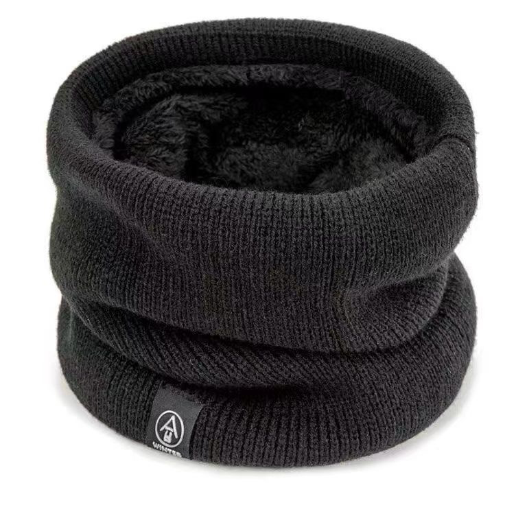 Autumn and Winter Unisex Cold-Proof Pullover Knitted Double-Layer Neck Gaiter Mask, Warm Fleece-Lined Windproof Cycling Versatile Neck Warmer