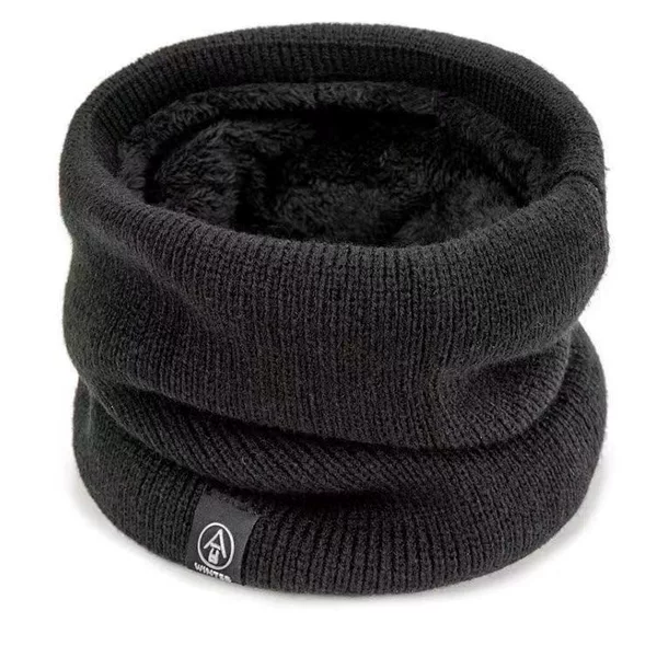 Autumn and Winter Unisex Cold-Proof Pullover Knitted Double-Layer Neck Gaiter Mask, Warm Fleece-Lined Windproof Cycling Versatile Neck Warmer