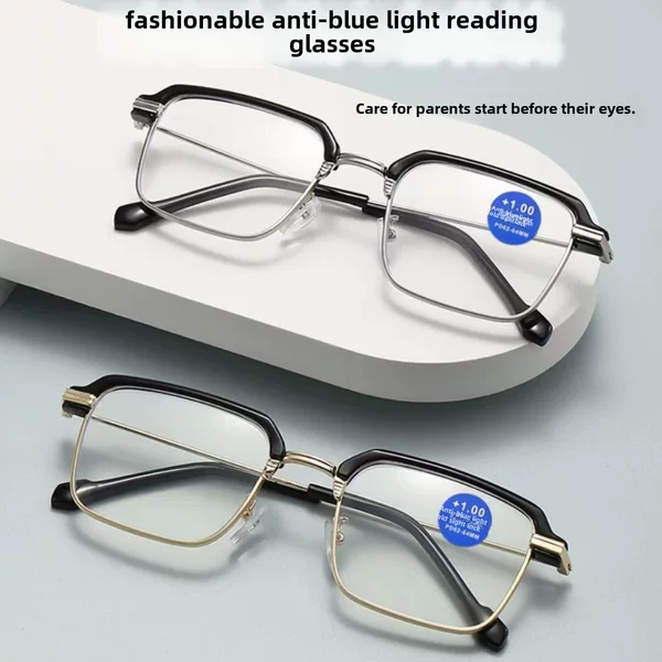 High-Definition Anti-Blue Light Reading Glasses for Men with Farsightedness a Classic Metal Frame Reading Glasses Dropshipping