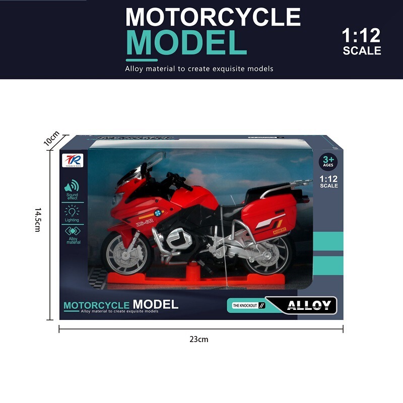 1:12 Bmw R1250Rt Motorcycle Model with Shock Absorbers, Alloy, Sound and Light, Police Motorcycle