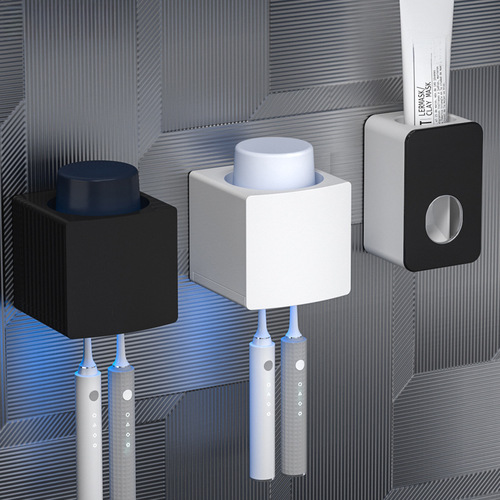 Cross-border Smart Toothbrush Sterilizer: UV Disinfection, No-Drill Design, Electric Toothbrush & Cup Holder, Internet-Famous Storage Rack