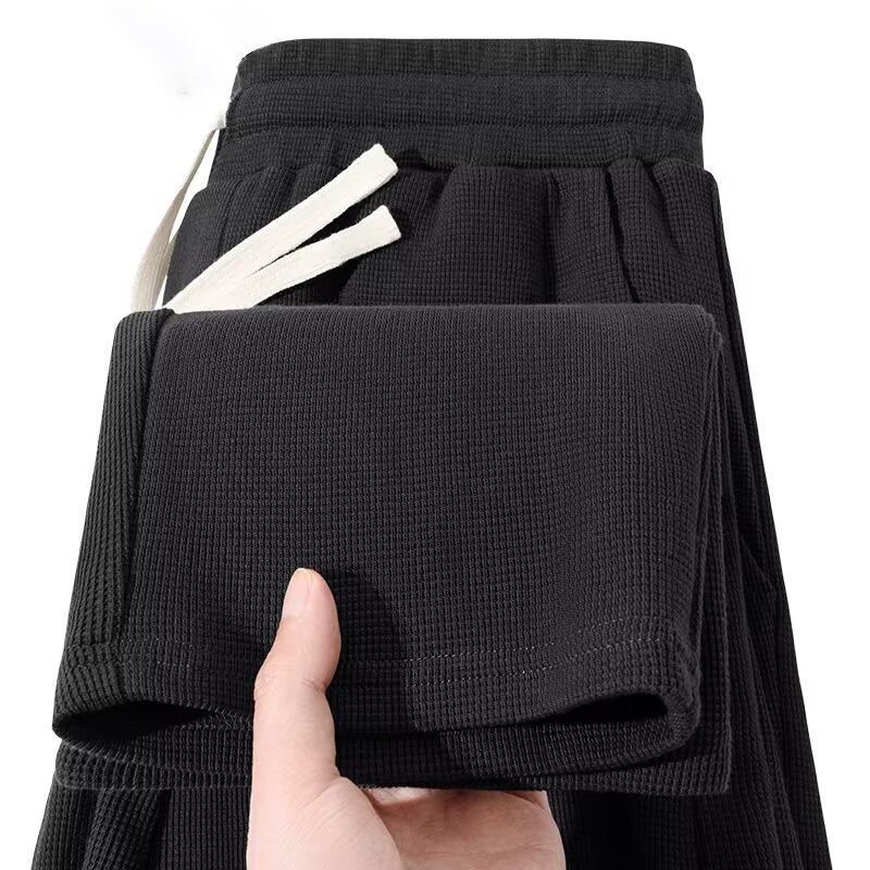 Waffle Casual Pants Men 2025 New Loose Sports Pants Youth Trendy Brand Versatile Elastic Waist Sweatpants